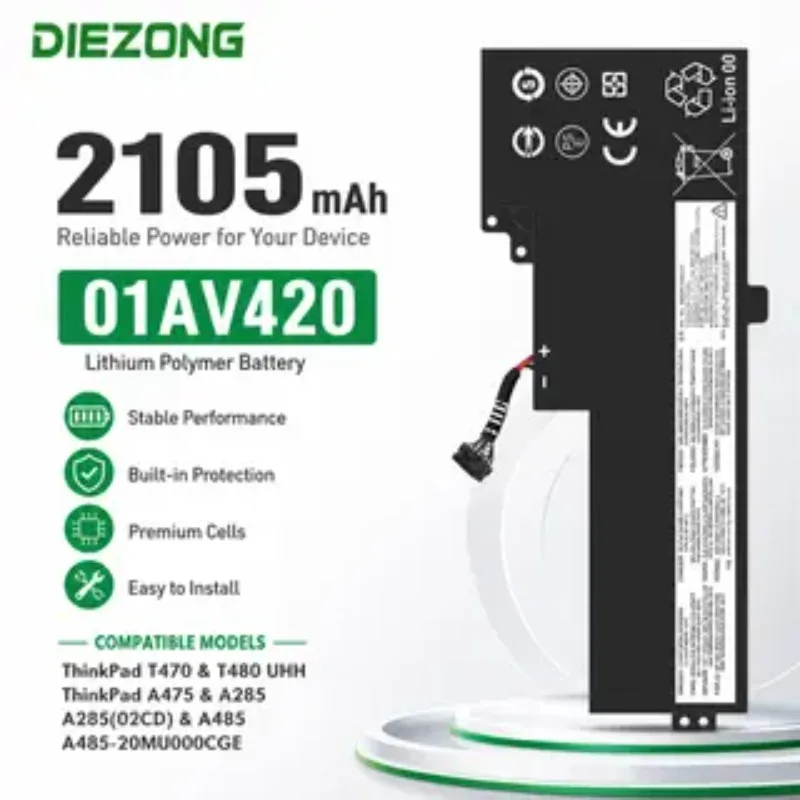 High‑quality 01AV420 /01AV489 Internal Battery for Lenovo ThinkPad T580/P51S/SB10K97576/97577 Battery Replacement