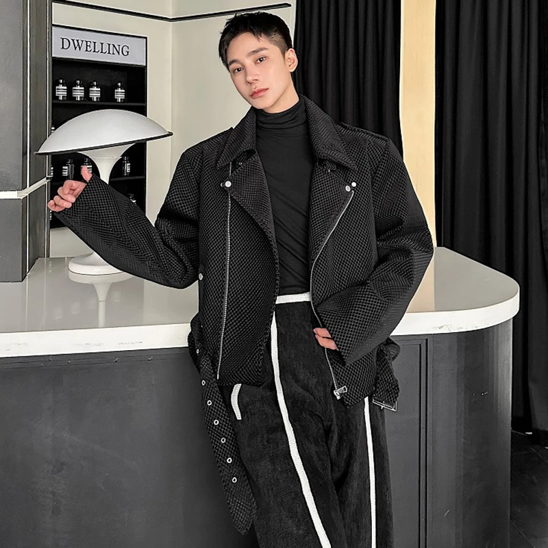 LUZHEN 2026 New Trendy Slant Zipper Placket Niche Design Belt Decorate Casual Jacket Men's Fashion Handsome Korean Coat JY9436