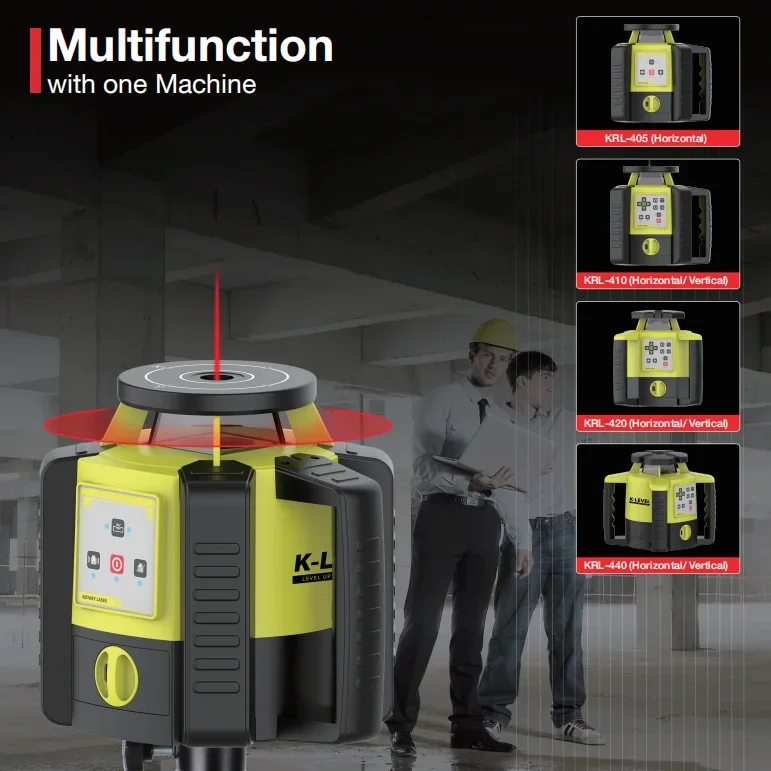 MountLaser High-Precision Dual Slope Green Beam Rotary Laser Level KRL-400G 500m for Agriculture Land Leveling