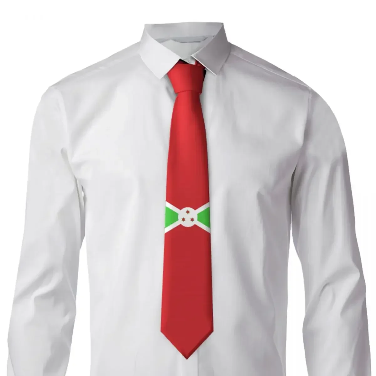 Burundi Flag Emblem Tie Stripes Cute Funny Neck Ties For Male Wedding Party Quality Collar Tie Custom Necktie Accessories