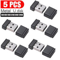 5pcs/lot Super Mini Metal USB Flash Drive Waterproof Pendrive 128GB 64GB 32GB 16GB Real Capacity  Memory Stick Thumbdrive Gift