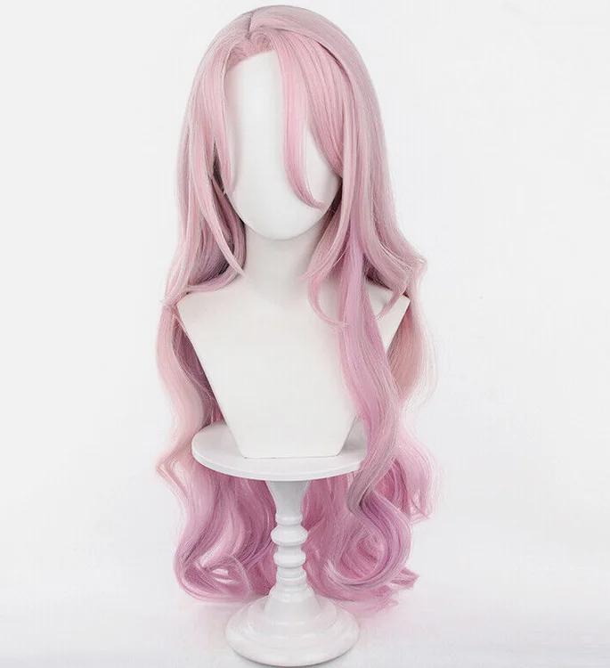 Honkai Star Rail Jade Cosplay Wigs 80cm Long Wavy Pink Gradient Synthetic Hair