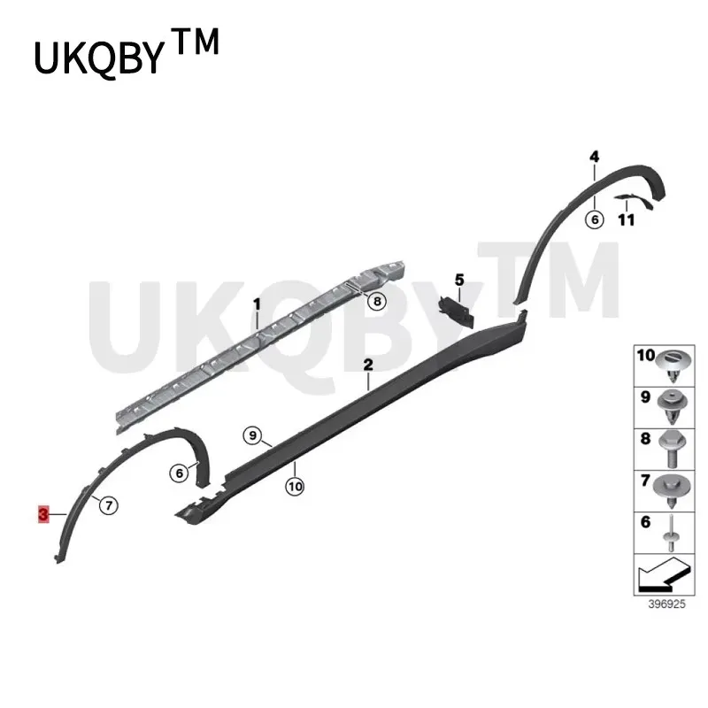 سيارة الجبهة الحاجز عجلة الحاجب R تقليم غطاء الاطارات الجبهة اليمنى 2015-b mwX6 F16 30dX 35iX 50iX الجبهة عجلة الحاجب R #2