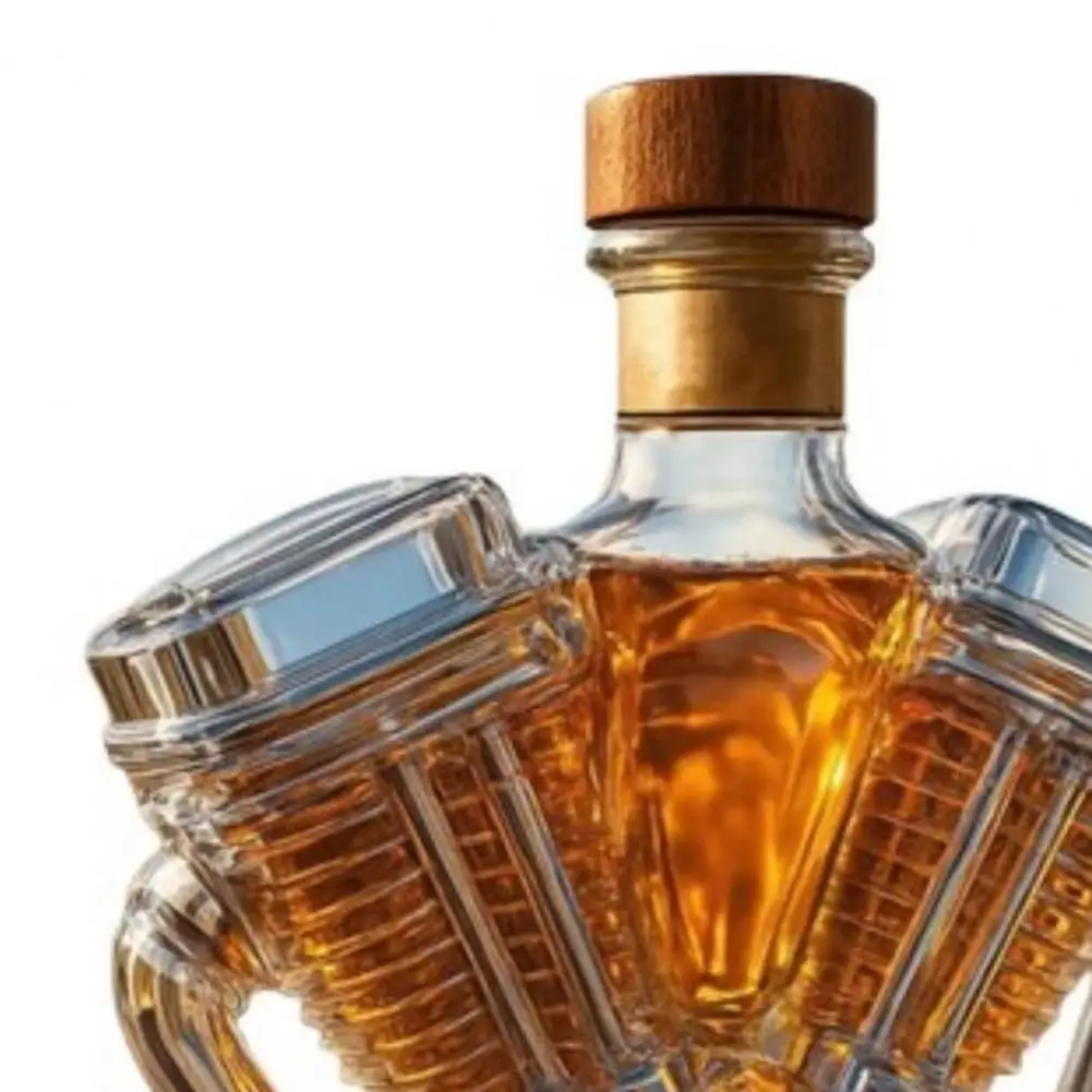 Whiskey Bottle Motorcycle Engine Wine Bottle V-twin Engine Whiskey Bottle Handmade Motorcycle Engine Decanter for Whiskey