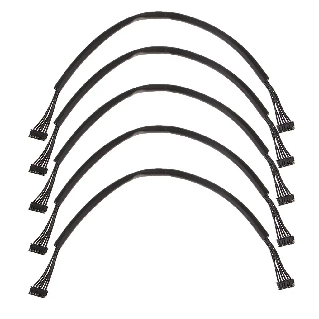 5pcs Hall Sensor Wire Harness 200mm Black Sensored Brushless Motor Cable Replacement Accessory Parts for RC Car Buggy Truck ESC