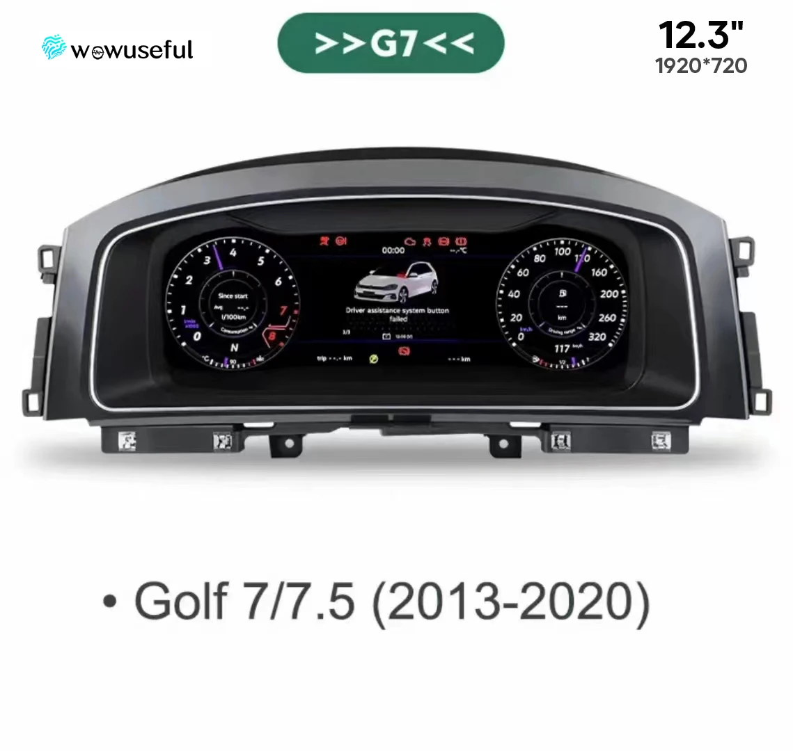 12.3 ''Lcd Digitale Dashboard Cluster Voor VW Scirocco Jetta Golf 6 7 MK7 Passat B8 B7 wijzigen Auto Radio instrumentenpaneel Cockpit