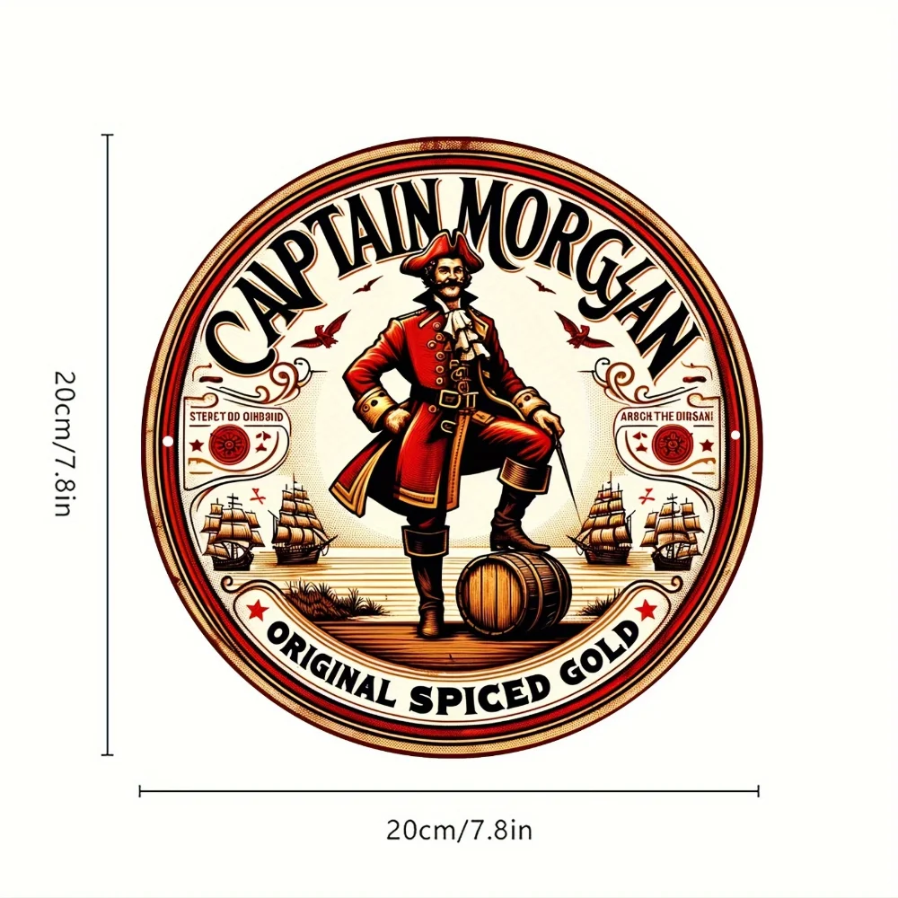 Captain Morgan Original Spice Gold Outdoor Wall Decor - 8x8 Inch Aluminum Artwork