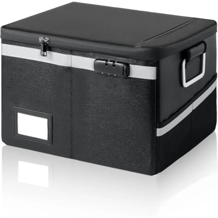 

Огнестойкий водонепроницаемый ящик для документов с замком, складной портативный органайзер для файлов, жесткий футляр для хранения подвесных папок форматов Letter и Legal