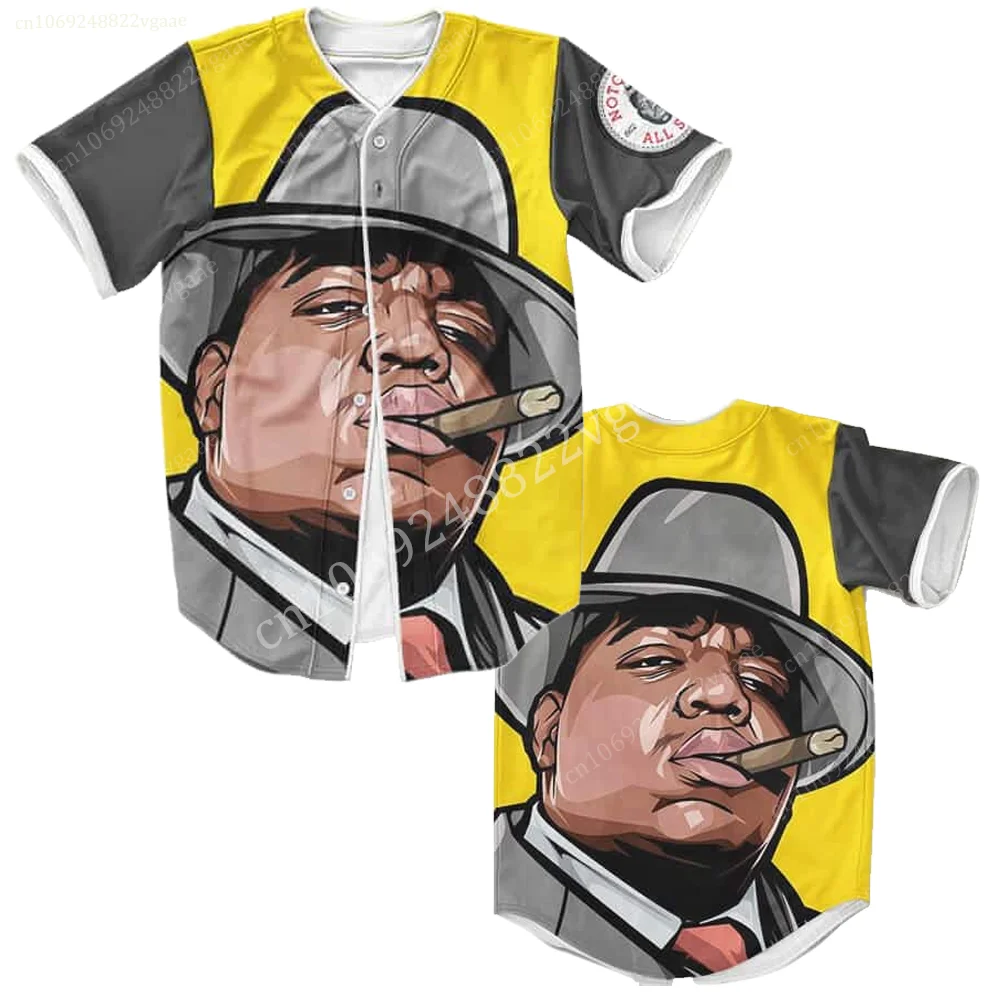 2024 Rapper BIGGIE SMALLS Baseball Jersey For Men Boys Children KIDS Training Uniform Button Up Shirt Vintage Hip Hop TUPAC ﻿