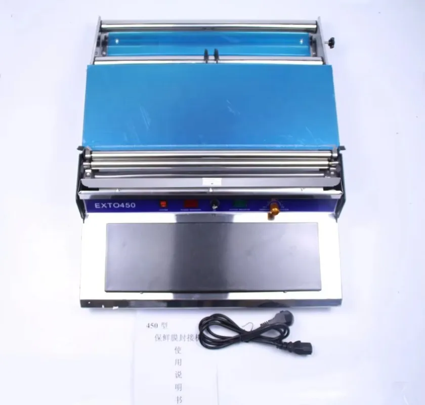 آلة التغليف آلة التعبئة اليد الطازجة البلاستيك فيلم المجمع للأغذية HW-450 220 فولت 55 هرتز آلة التغليف #5