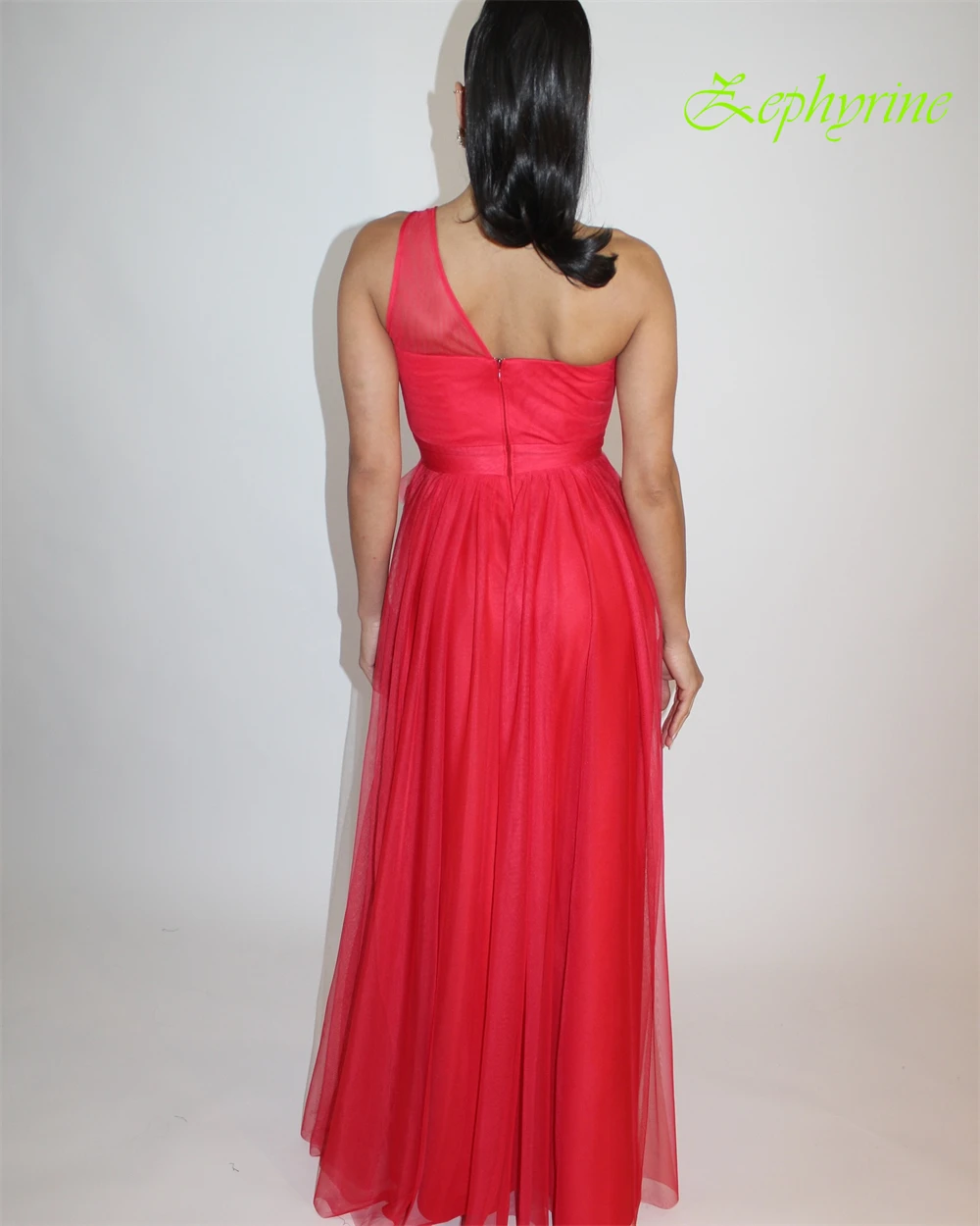 Vestido de noche sin mangas de gasa con un hombro, Sexy, personalizado, con temperamento, corte en A, vestidos de fiesta elegantes con cremallera en la espalda