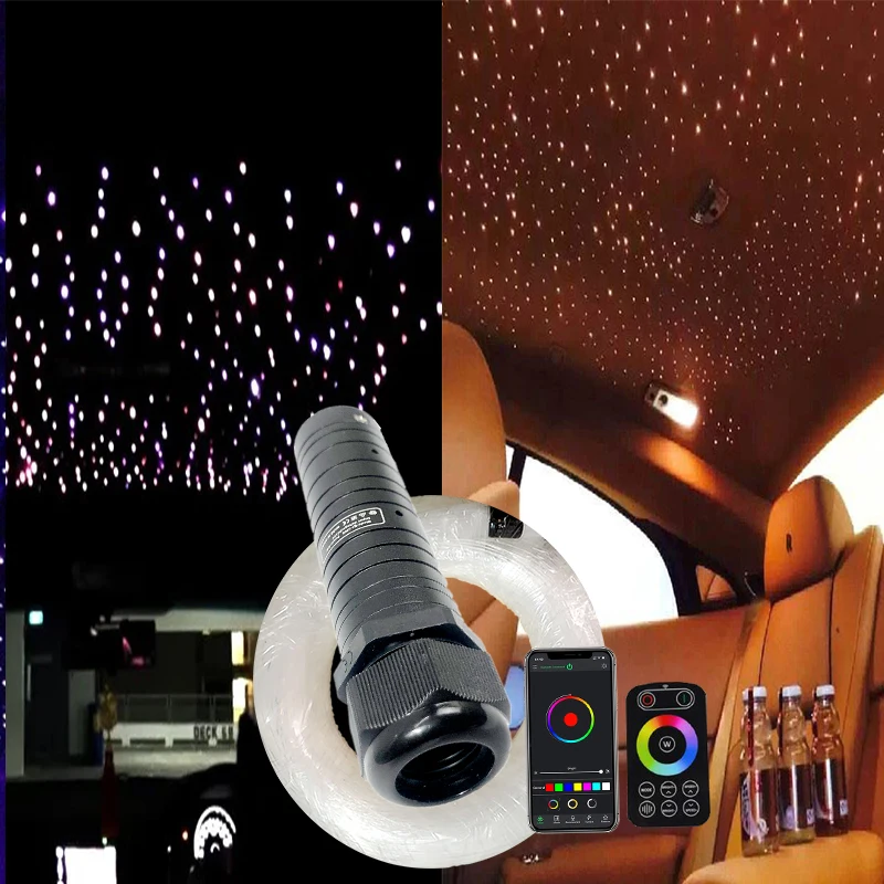 fiber Lights lamp RGB Car Roof Star LED Optic ceiling red kits phone APP PMMA Optical fiberTouch control WAPP colors new hot