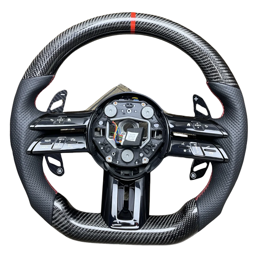 

Edition 3-spoke 40mm, leather + carbon fiber steering wheel for C-Class (W203/W202) E-Class (W213)