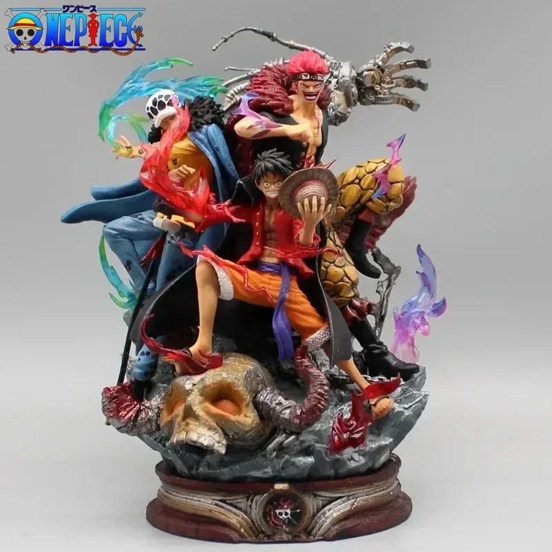 22cm One Piece Figurine Luffy Kid Law Anime Figures Three Captain Action Pvc Model Statue Doll Collection Decoration Gift Toys