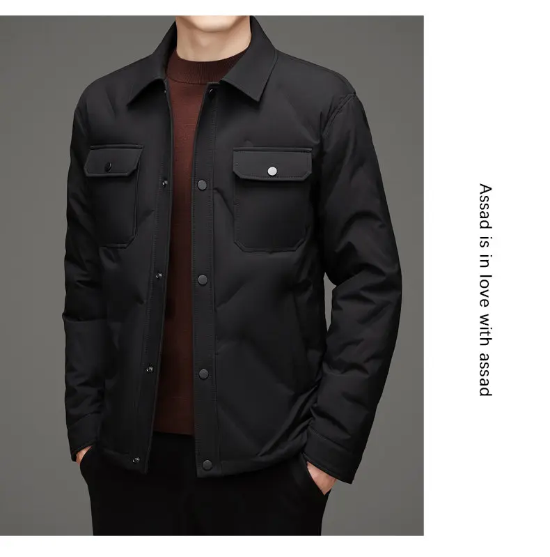 Men's 50% White Duck Down down coat 2026 winter turndown collar warm Down Jackets men fashion light and thin Jacket M-4XL