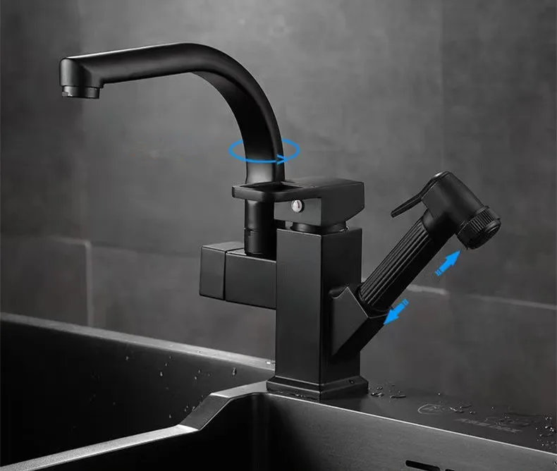 pull out solid stainless steel faucets nickel basin faucet modern