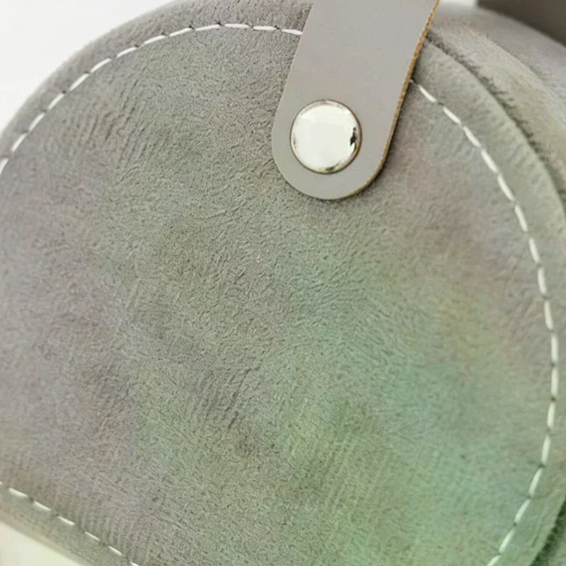 

Круглая бархатная дорожная шкатулка для украшений - портативный органайзер для колец, серег и ожерелий