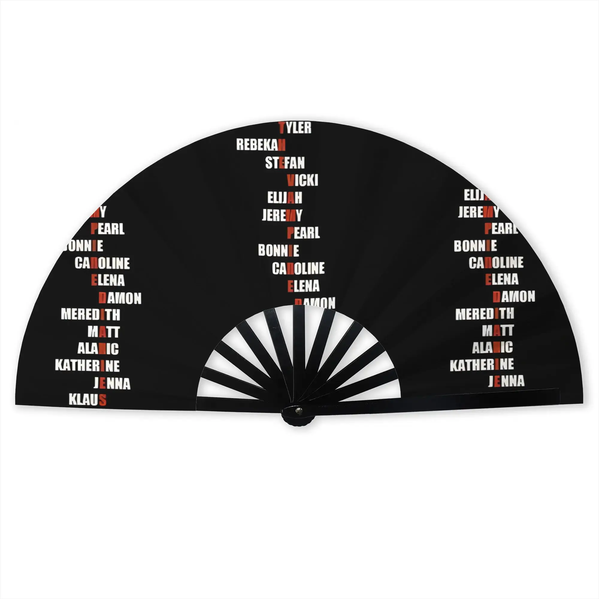 The Vampire Diaries Stylish Hand Fan Unisex  Printed Polyester Fan Trendy Costume Prop Folding Fans For Wedding Party Gift