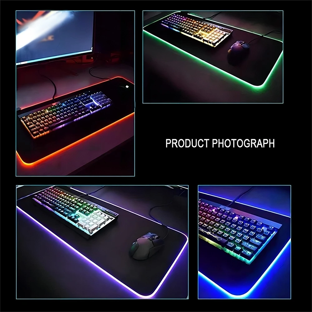 Imagem -02 - Japão Arte Grandes Ondas Mouse Pad Vídeo Game Led Mousemats Gaming Table Pads pc Desk Mat Tapete de Teclado Rgb Xxl 700x300