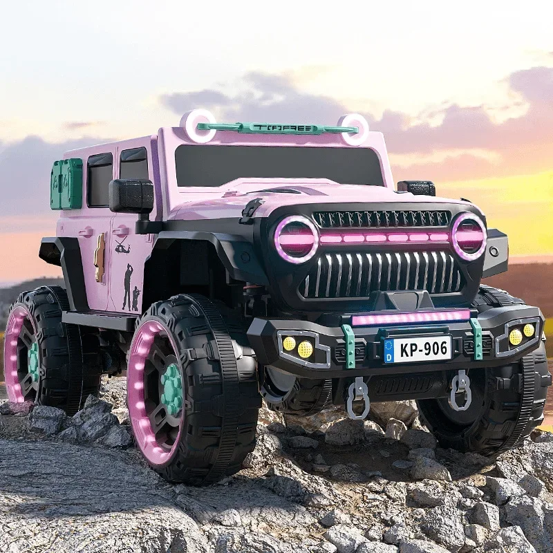 Children's electric car four-wheel drive power Wrangler off-road can sit adult toy men and women treasure remote control