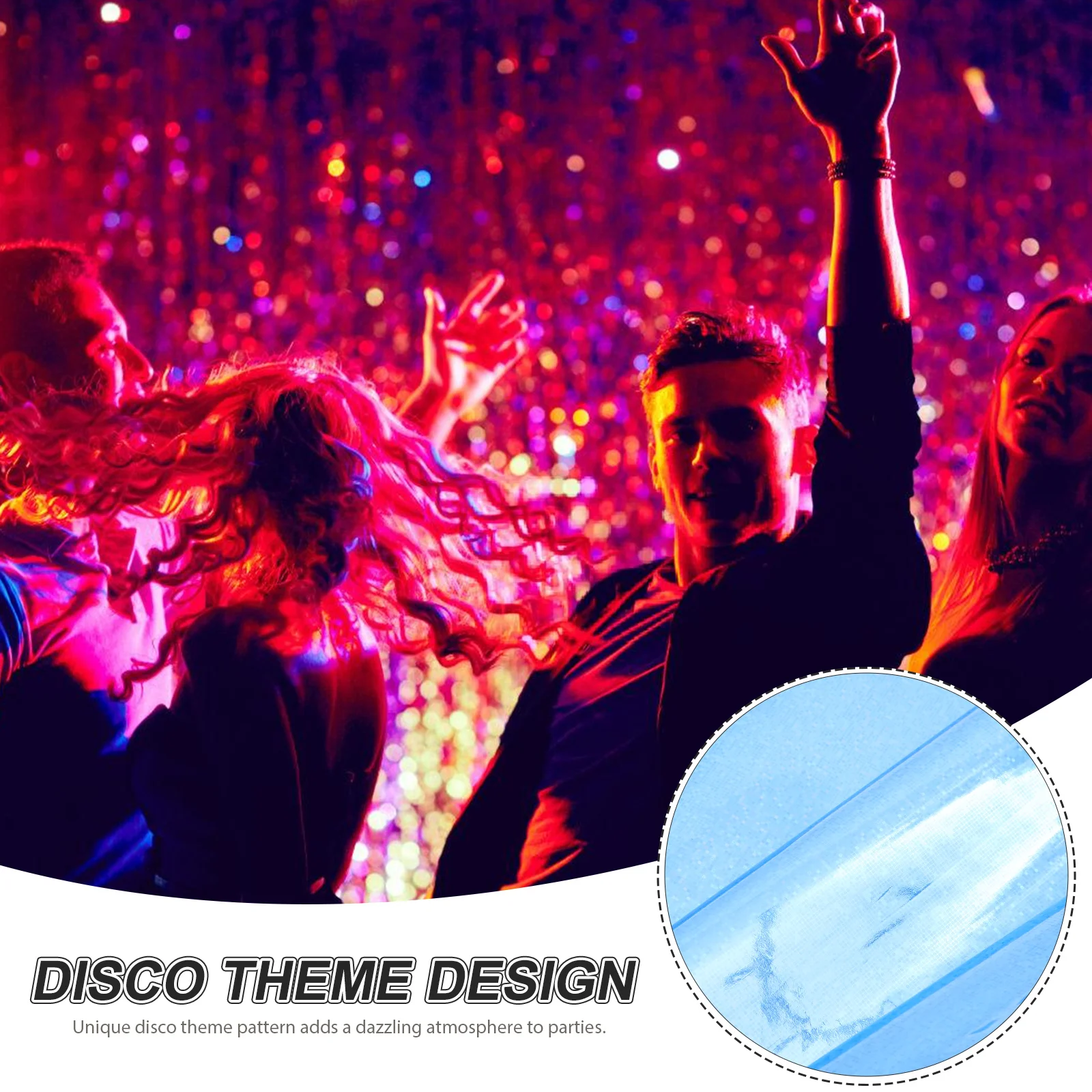 

4Pcs Laser Disco Tablecloths Large Rectangle Pe Material Shiny Party Table Covers Decorative Table Runner for Birthday Dance