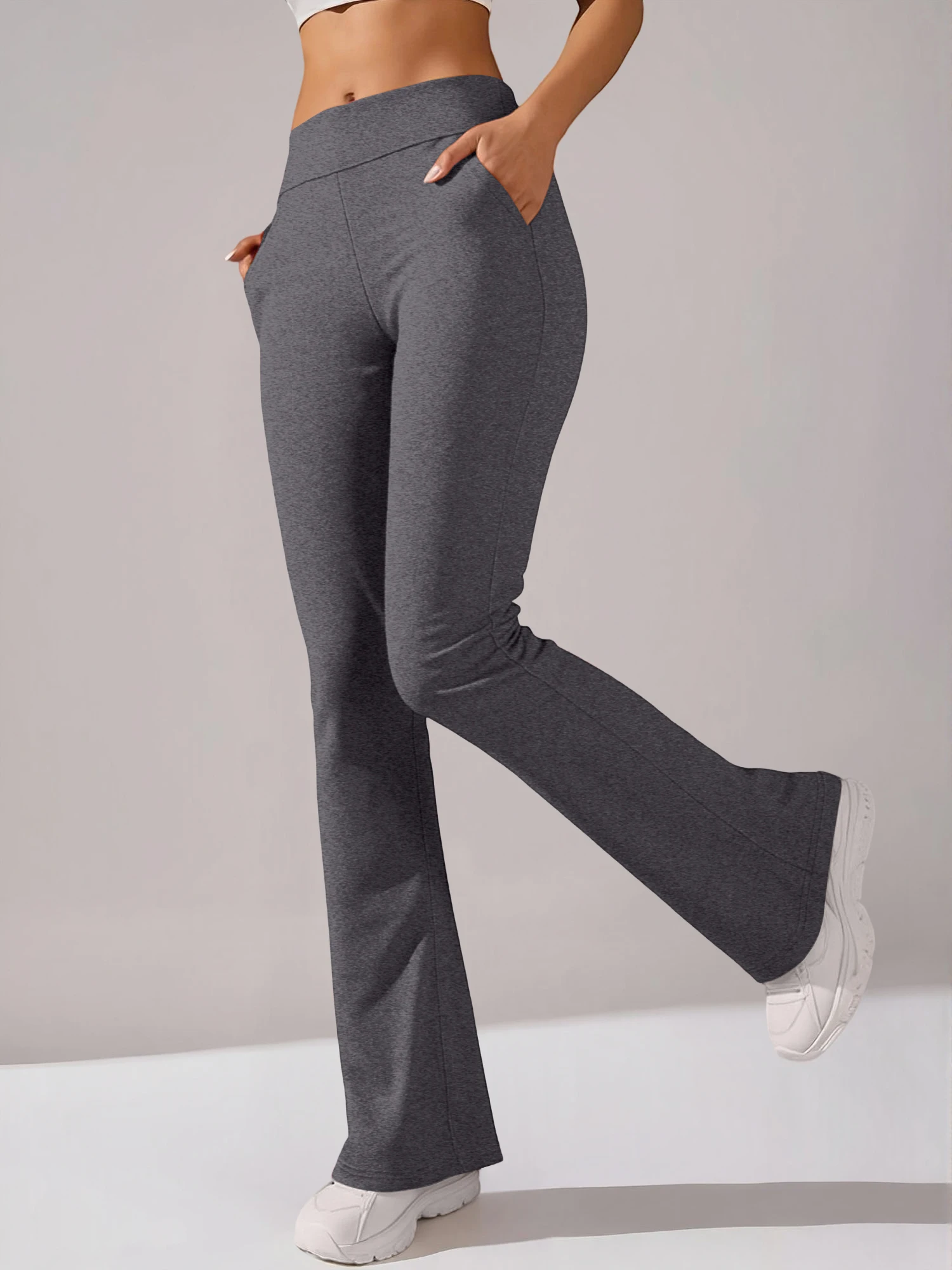 

Buttery Soft Milk Silk High Waist Flare Pants Women's Ultra Stretch Wide Leg Bell Bottoms Casual Yoga Workout Trousers Plus Size