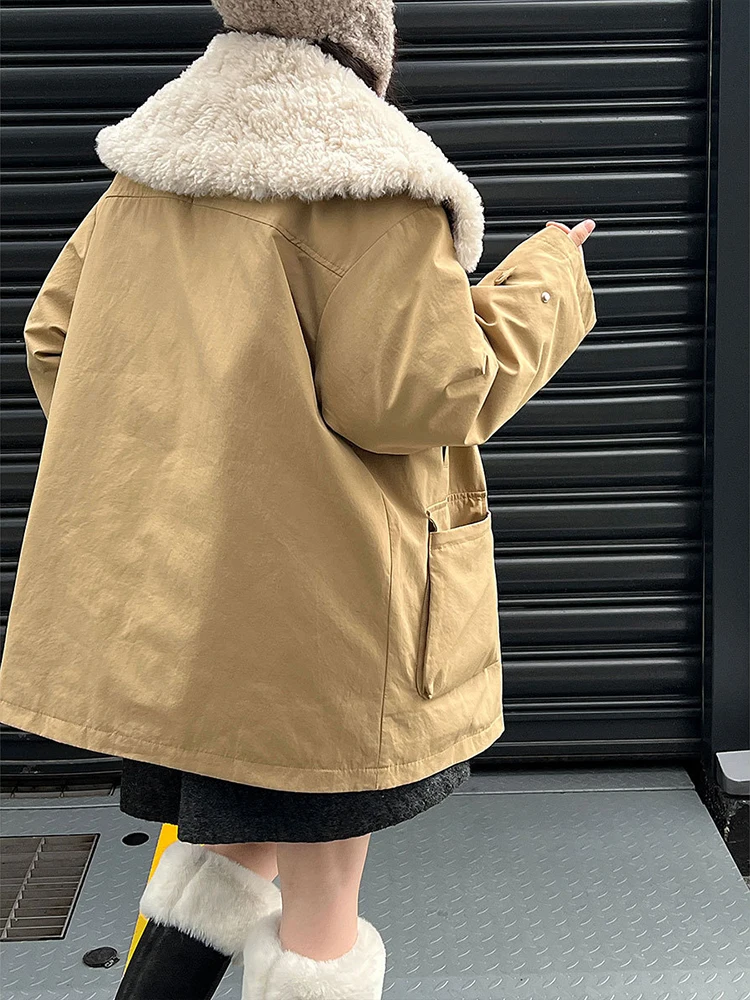 معاطف FANAN كلاسيكية سميكة ودافئة للنساء بتصميم من الفرو الصناعي ملابس خارجية أنيقة سترة عصرية شتوية جديدة #4