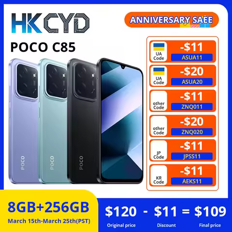 POCO C85 Global Version Smartphone 128/256GB Helio G81-Ultra 6000mAh battery 6.9" display 50MP Camera 33W NFC