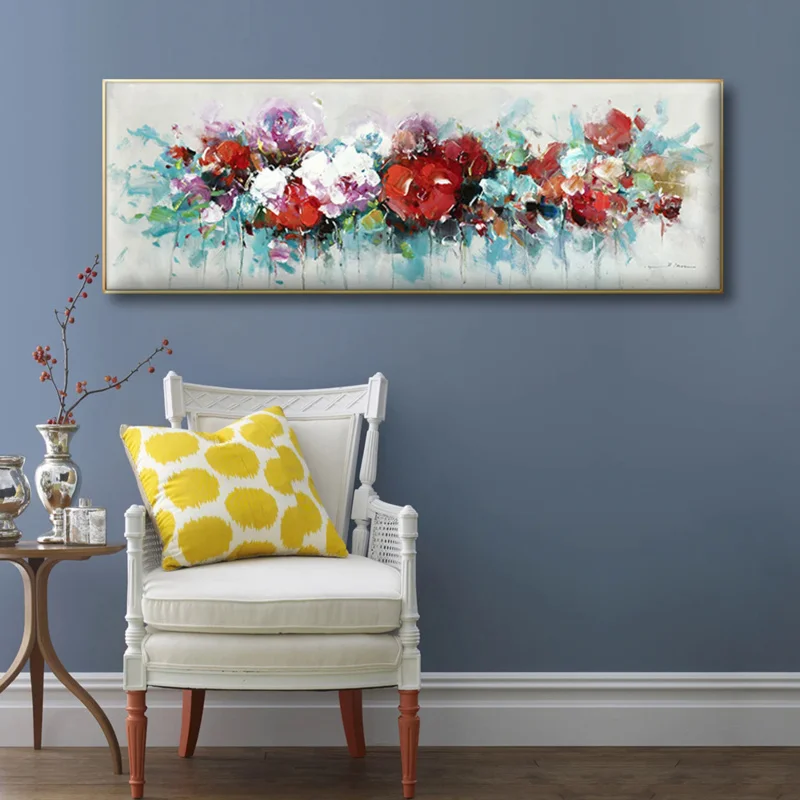 

Handmade Oil Painting On Canvas Large Salon Wall Art Picture Abstract Flower Living Room Modern Home Interior Decoration Posters