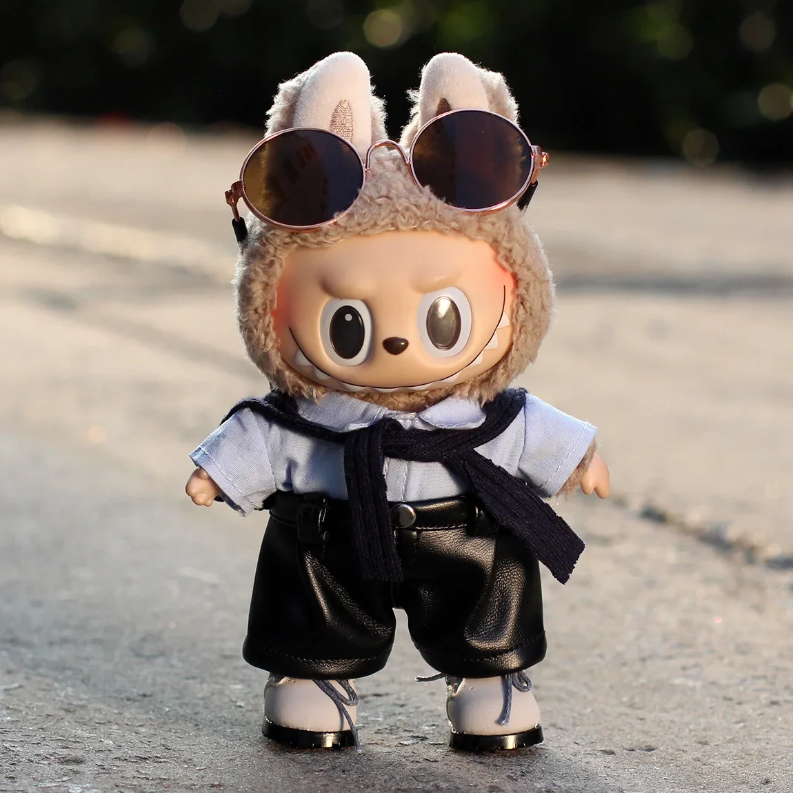 For 17cm Cute Mini Labubu V1 V2 Clothes Hoodie Idol Dolls Jumpsuit Clothing Fans Overalls No Doll Accessories for Korea Kpop Exo