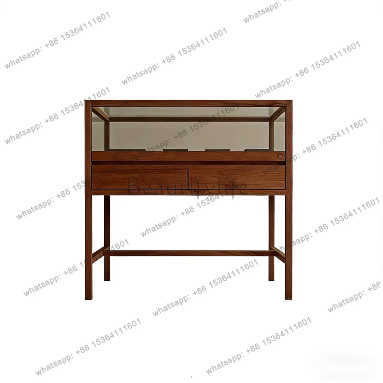 Solid wood jewelry display glass cabinet watch clothing store jade gold custom jewelry cabinet