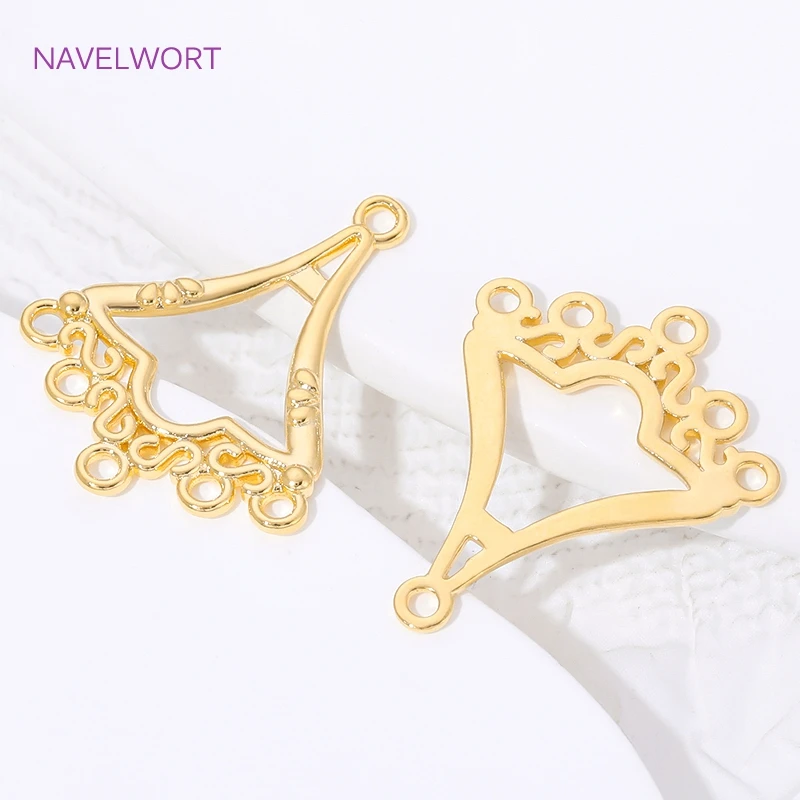 27mm*22mm Brass Charms Connector Finding 18K Gold Plated Irregular Connectors For Jewelry Making,DIY Earrings Making Accessories