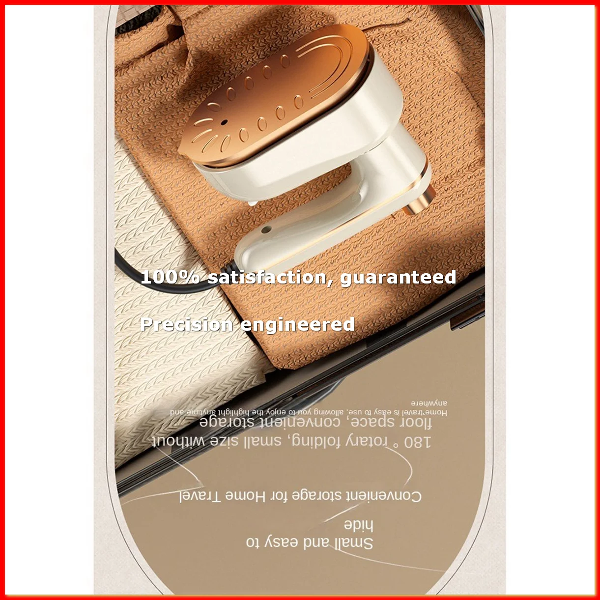 Travel Steamer Iron for Clothes Portable Ironing Machine Travel Small Size Portable Steamer College Dorm Home Us Plug-ROWI