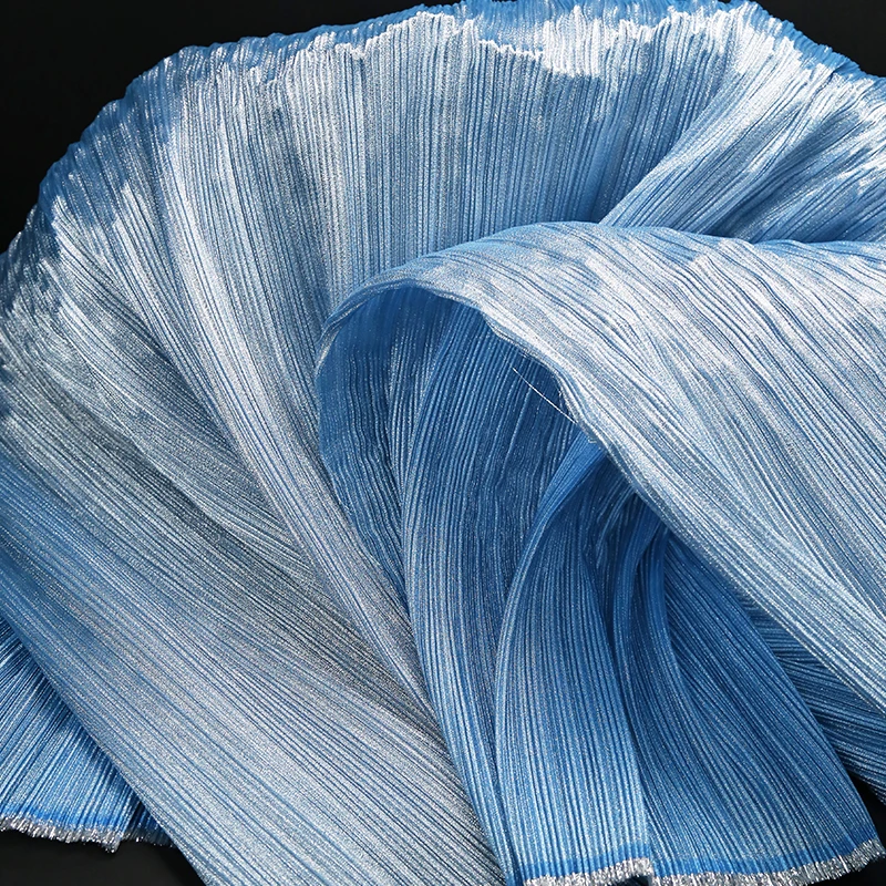 Pearlescent Yarn Textured Crinkle Fabric for3D Wedding Floral Design Large Stage Decor upholstery fabrics anniversaire fabric