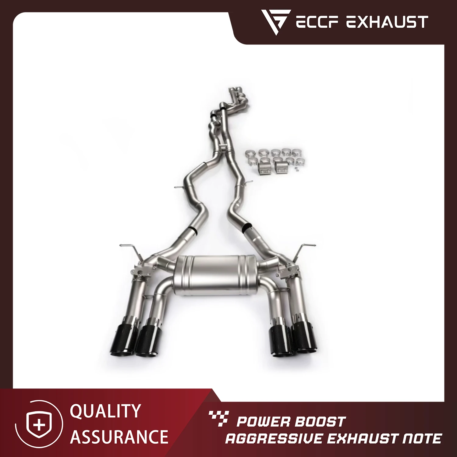

Sporty Exhaust Sound ECCF Valved Catback Exhaust for BMW F80 F82 M3 M4 Performance Upgrade Easy Installation Reversible to Stock
