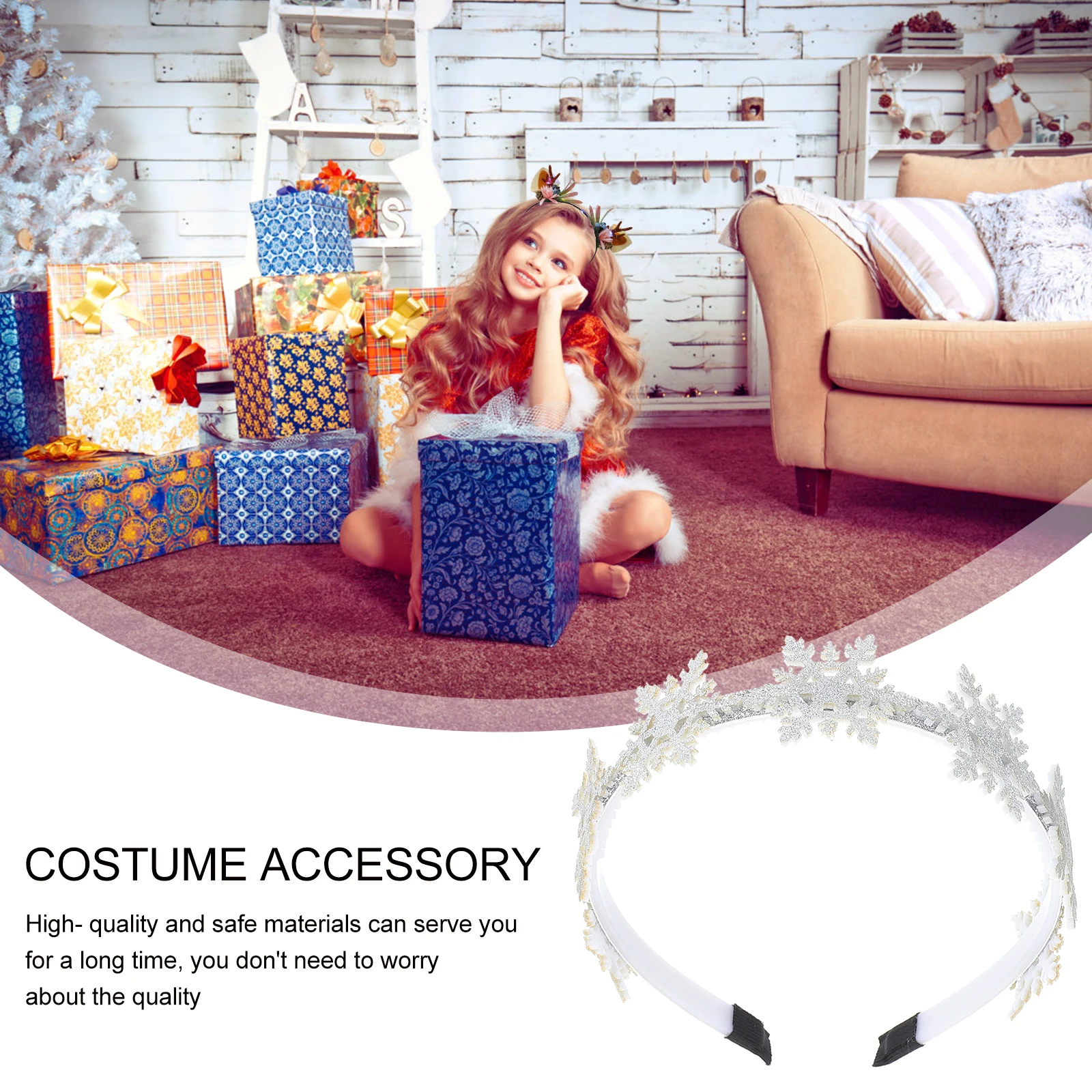 

3 PCS Cosplay Christmas Headband Miss Decoration Hair Clip Resin Lovely Headdress
