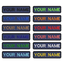 10 x2.5cm blu Navy ricamo nome personalizzato testo Patch strisce distintivo ferro su o toppe di supporto blu scuro scuro