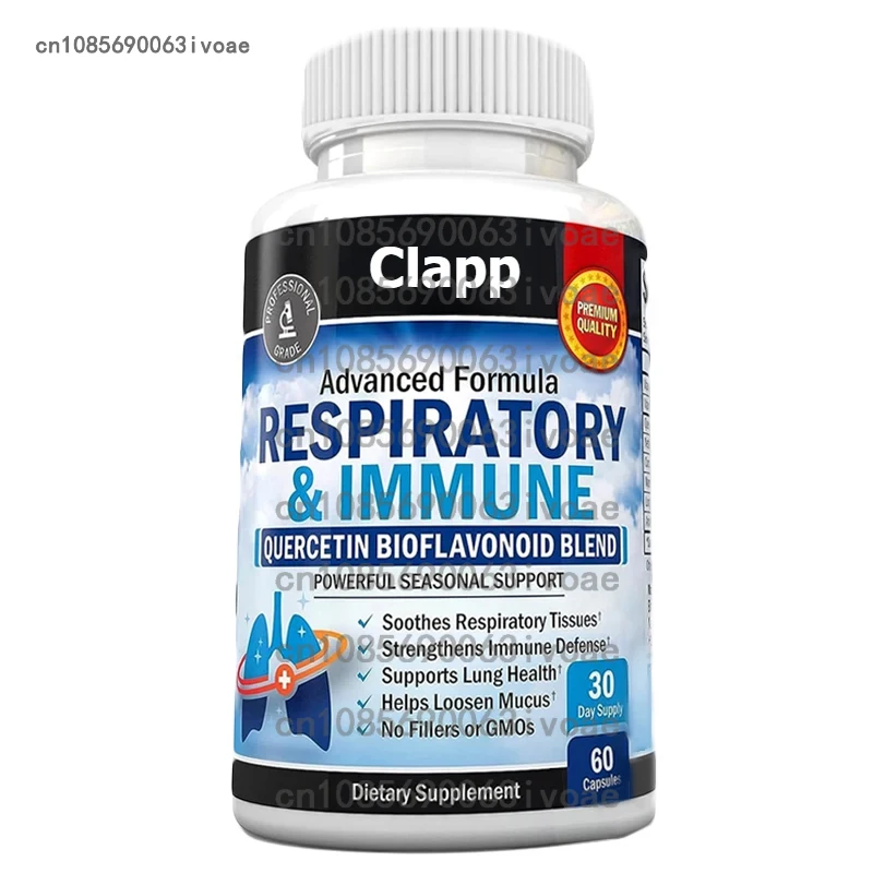 

Respiratory and Immune Lung Support Supplement Containing Quercetin, Vitamin D, and Cordyceps Sinensis, 60 Vegetarian Capsules