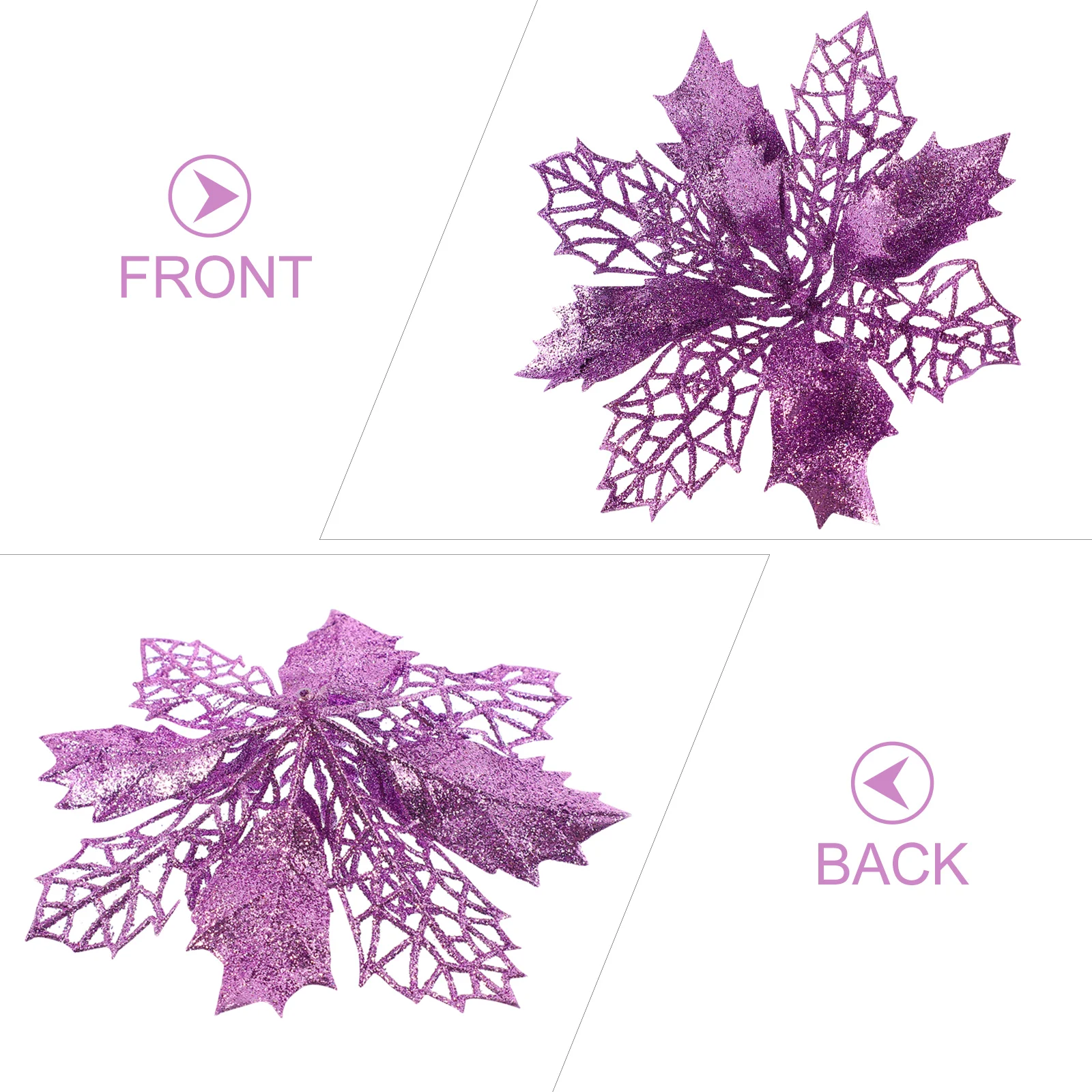 

12Pcs Glitter Hollow Xmas Tree Flower Simulation Garland for Christmas Decoration Window, Stair Handrail, Party, Home Table