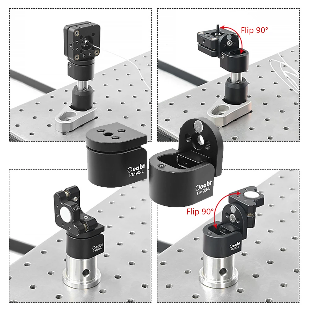 FM90-L Compact Flip Platform Optical Flip Mirror Holder Light Path Moves Out Optical Adjustment Mount 90° Adjustment