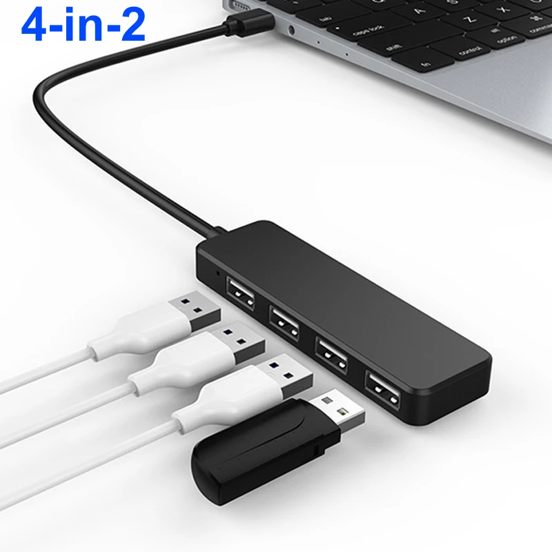 4-IN-1 USB Hubs USB 3.0 HUB 5Gbps High Speed Transmission USB Splitter USB 2.0 HUB OTG Adapter For Computer Accessories Macbook