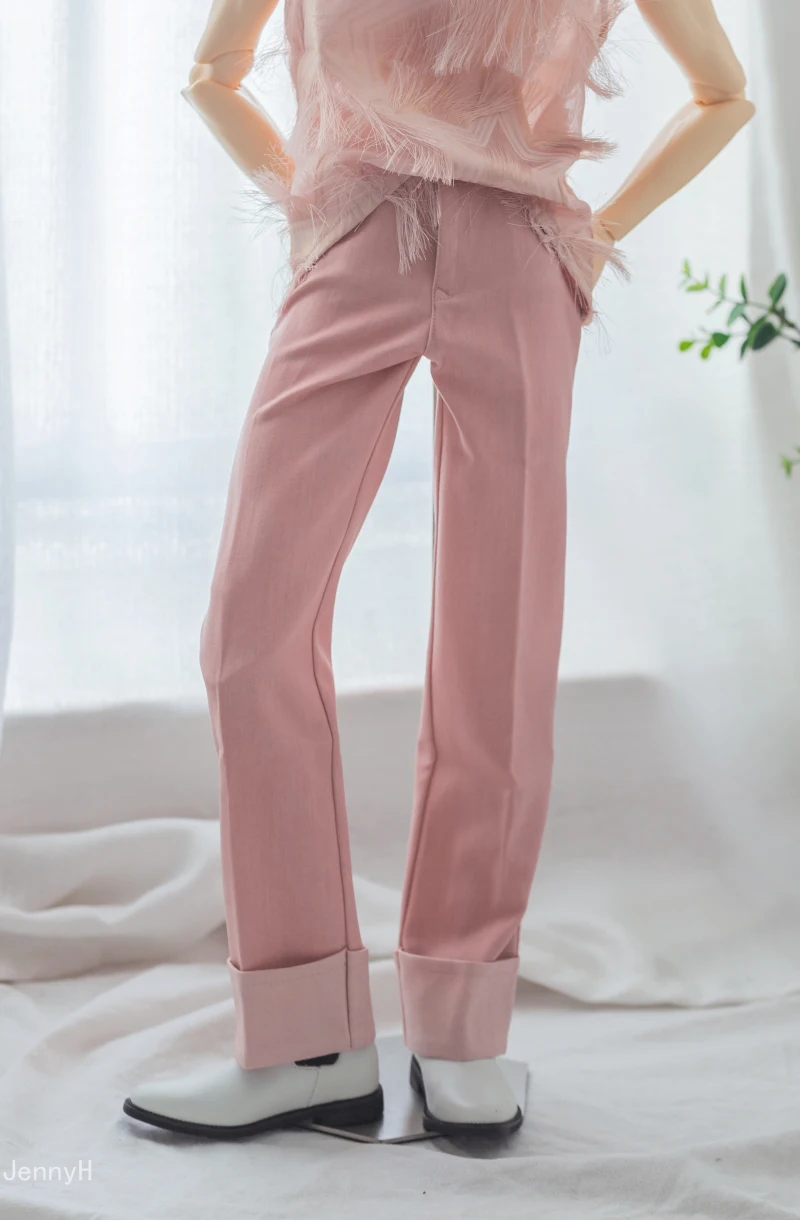 BJD Doll Pants Pink Blue Sky Silk Cowboy Flanged Straight Leg Pants For 1/3 1/4 BJD SD DD MSD MDD SD17 POPO68 Uncle SSDF ID75