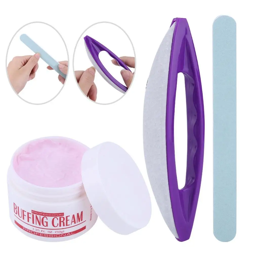 3Pcs/Set Nail Art Waxing Polishing Grinding Buffing Cream Buffer Manicure Kit