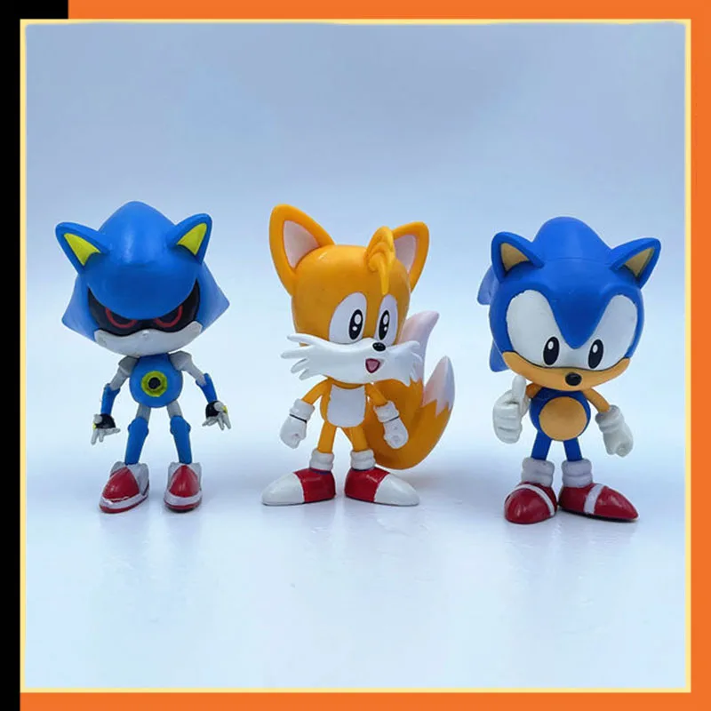 Q-version Cute Sonic Pvc Character Toy Hedgehog Shadow Tail Figure Model Dolls Children Animal Toy Birthday Gift