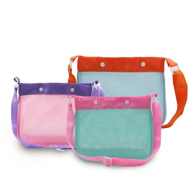 Y1UB Malha Seashells Sacos Shell Coletando Sacos com Alça Ajustável Secagem Rápida