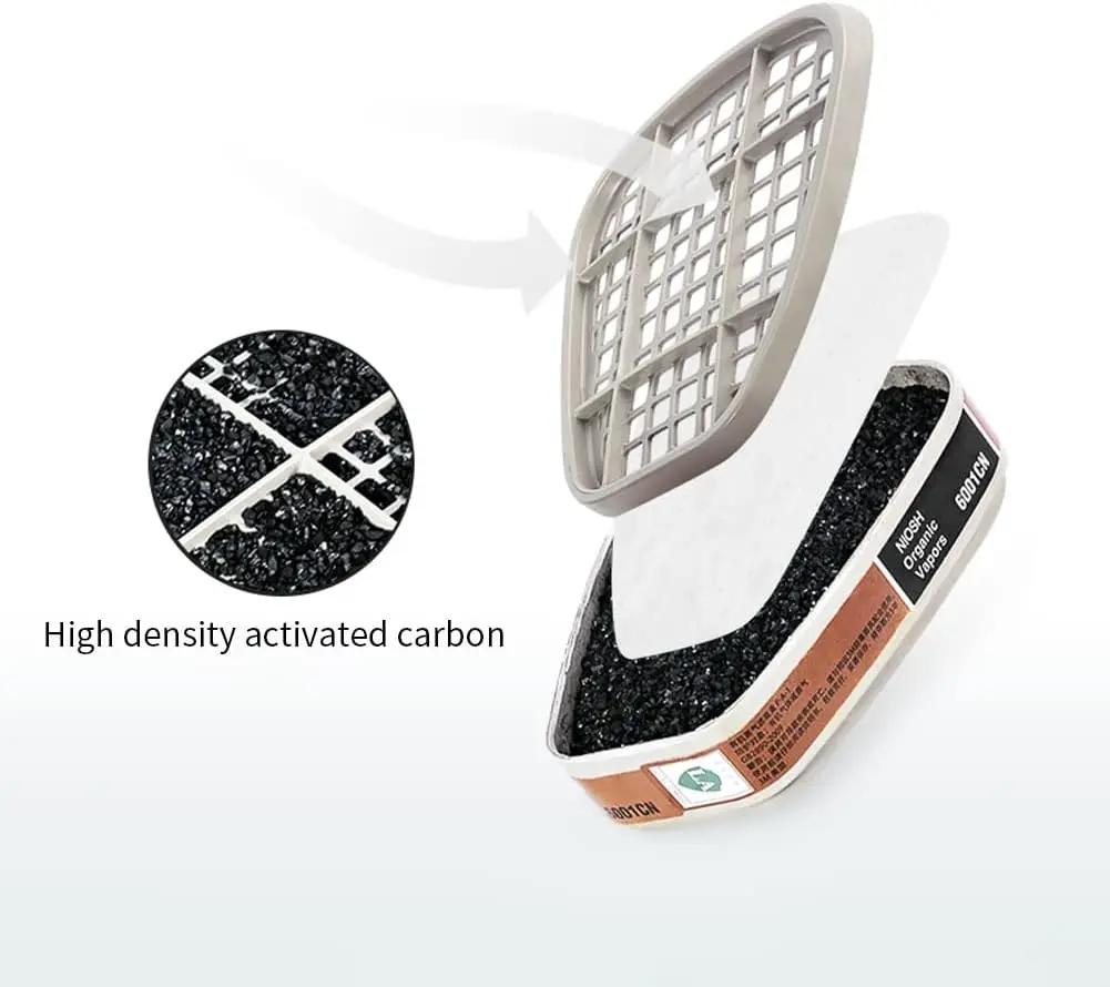 Caja de cartuchos 6001/6002/6004, juego de filtros de algodón 5N11 para máscaras de Gas y polvo 6200/7502/6800, respirador de pulverización de pintura química