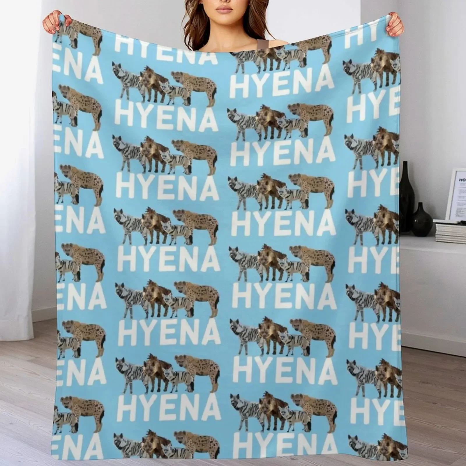 

H is for Hyena Throw Blanket Blankets For Sofas Soft Big Polar christmas gifts Blankets
