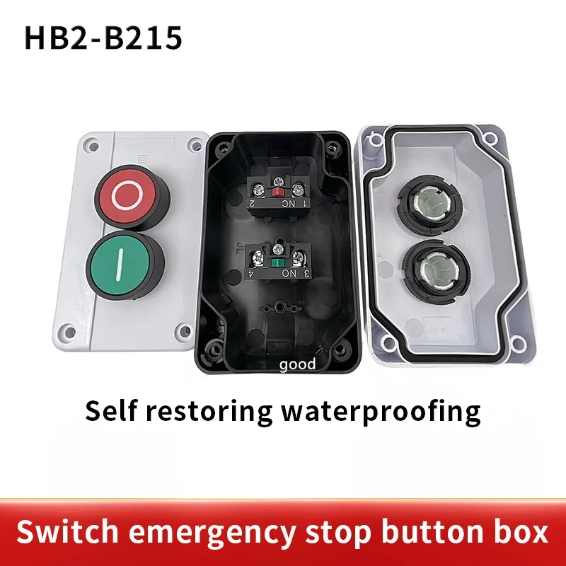 1PCS symbol indicating start stop self recovery waterproof button box switch emergency stop industrial handheld control bo