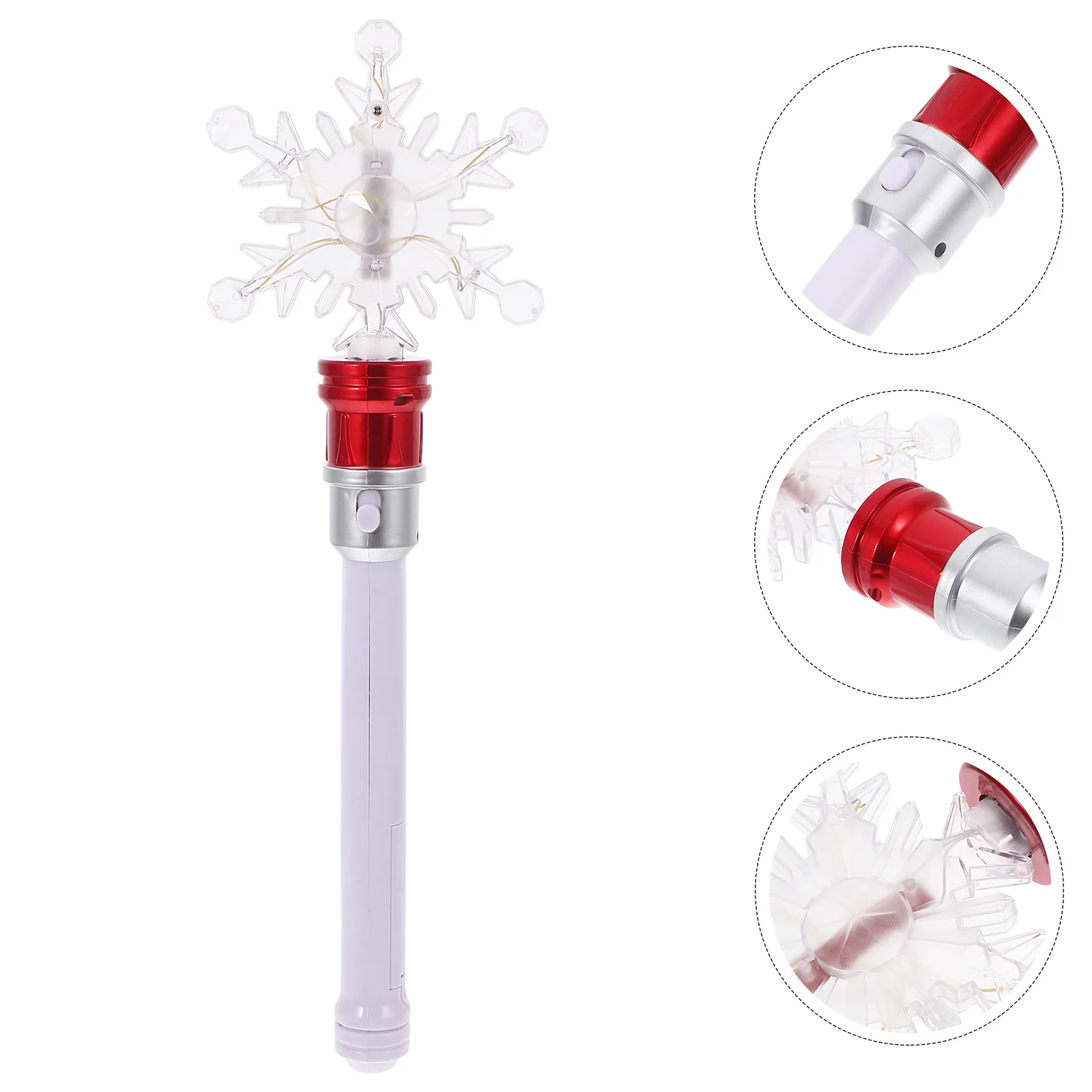 

1pcs Light Up Snowflake Wand Led Fairy Glow Stick For Party Stage Performance Rotating Colorful Winter Lighting Decor