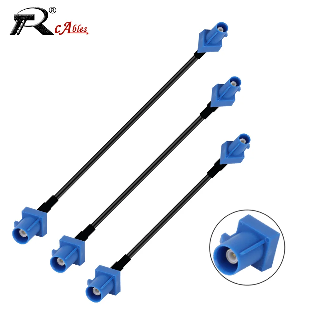 1PC RG174 Coaxial Pigtail สีฟ้า FAKRA C หญิงหญิง F/F Auto Navigation สำหรับจีพีเอสรถยนต์เสาอากาศสาย15ซม.30ซม.50ซม.